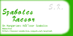 szabolcs kacsor business card